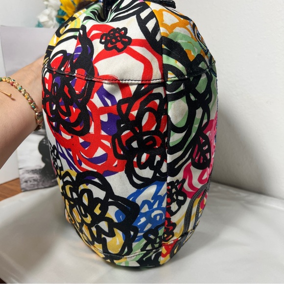 COACH Poppy Graphic Blossom Shoulder/Hand Bag - Picture 4 of 11